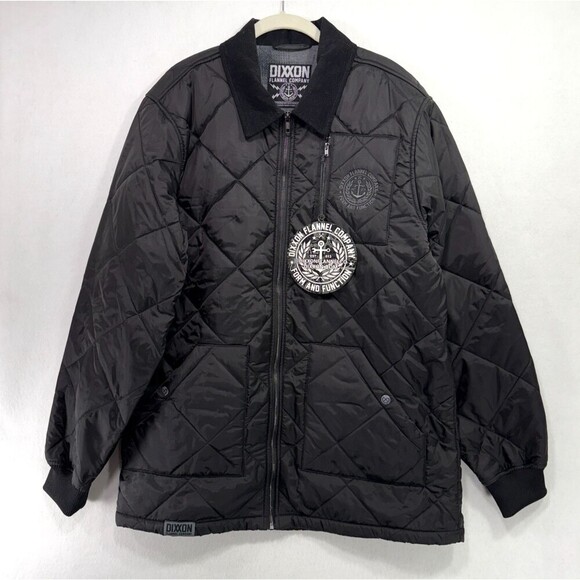 Dixxon Jacket Men XL Black Midnight Diamond Stitch Quilted Fleece Lining Warm - Picture 1 of 12